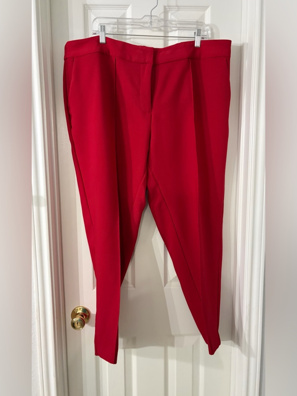 Vince Camuto Bright Red Tailored Straight-Leg Trousers